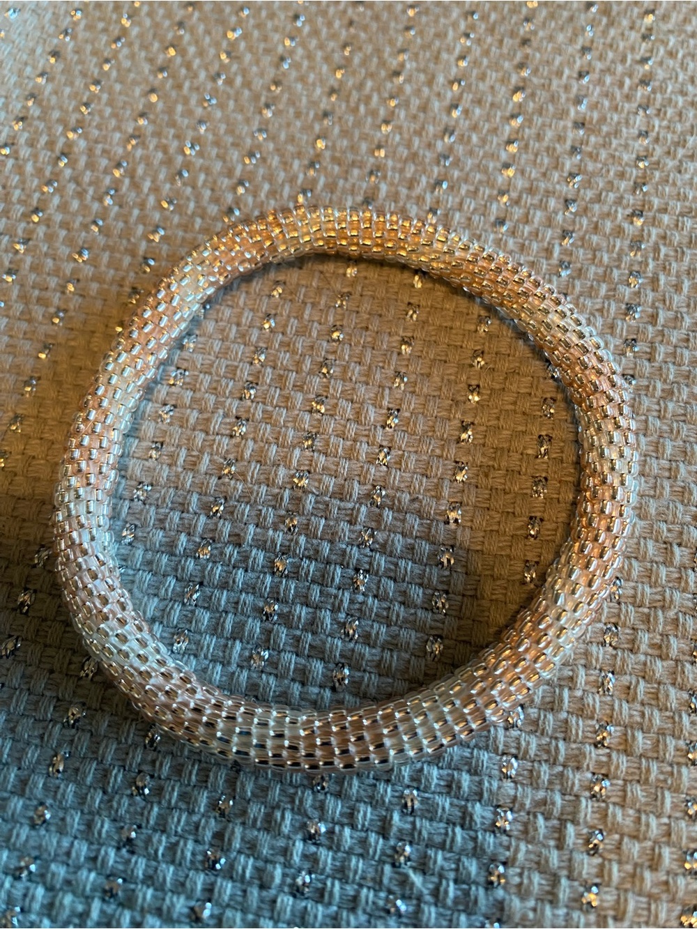 Gold Beaded Stretch Bracelet - Classic Gold Tone